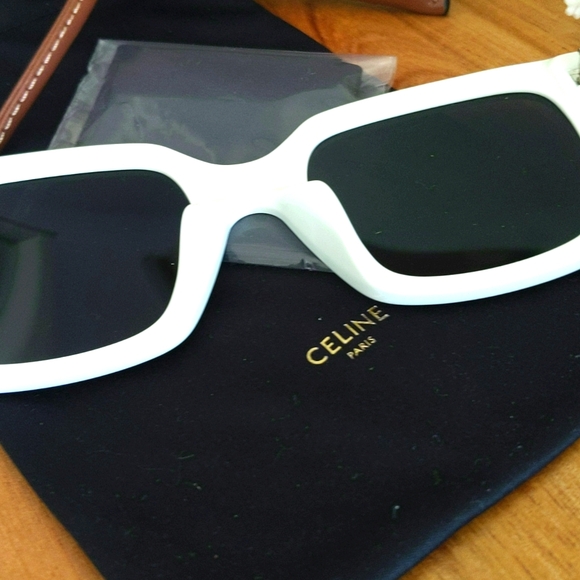 CELINE π₯ NWT π₯ 54MM White Rectangular Sunglasses. NEVER USED! Perfect! - Picture 8 of 16